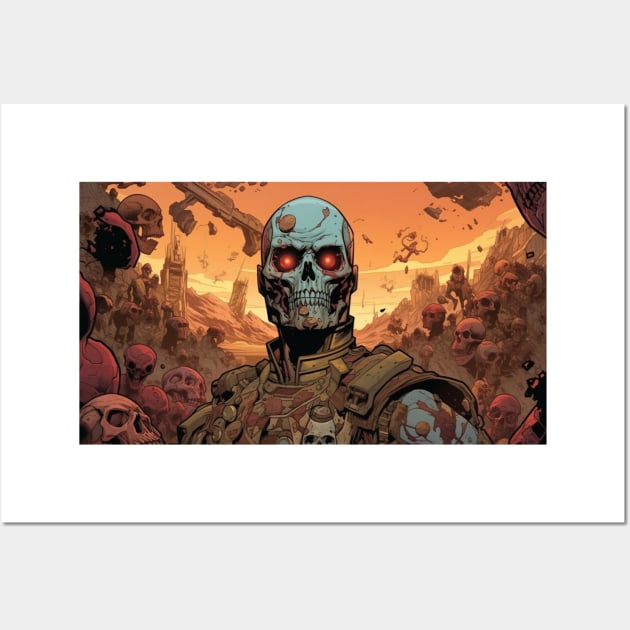 Post Apocalyptic Wastelands Cyborg Commando Exterminator Wall Art by Nightarcade